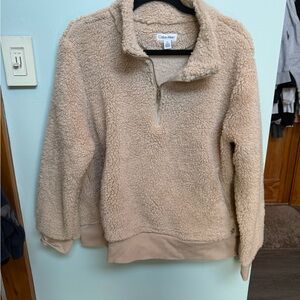 Calvin Klein Women's Beige Teddy Jacket